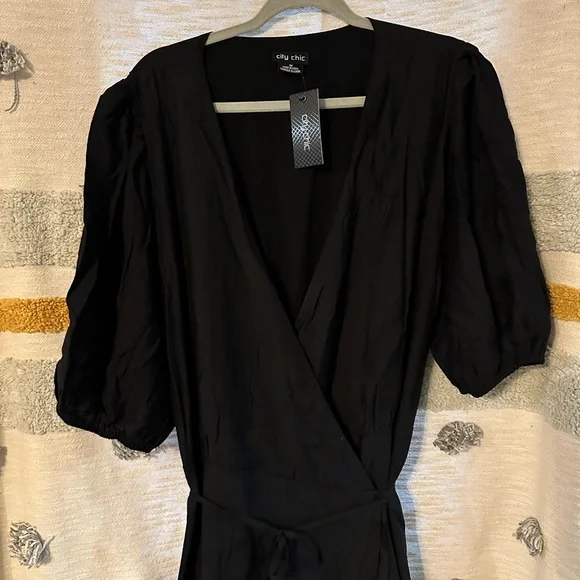 City Chic Bea Dress - Black - Sz 18 - Picture 8 of 11